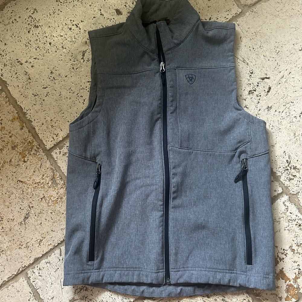 Ariat Gray Quilted Vest with High Collar
